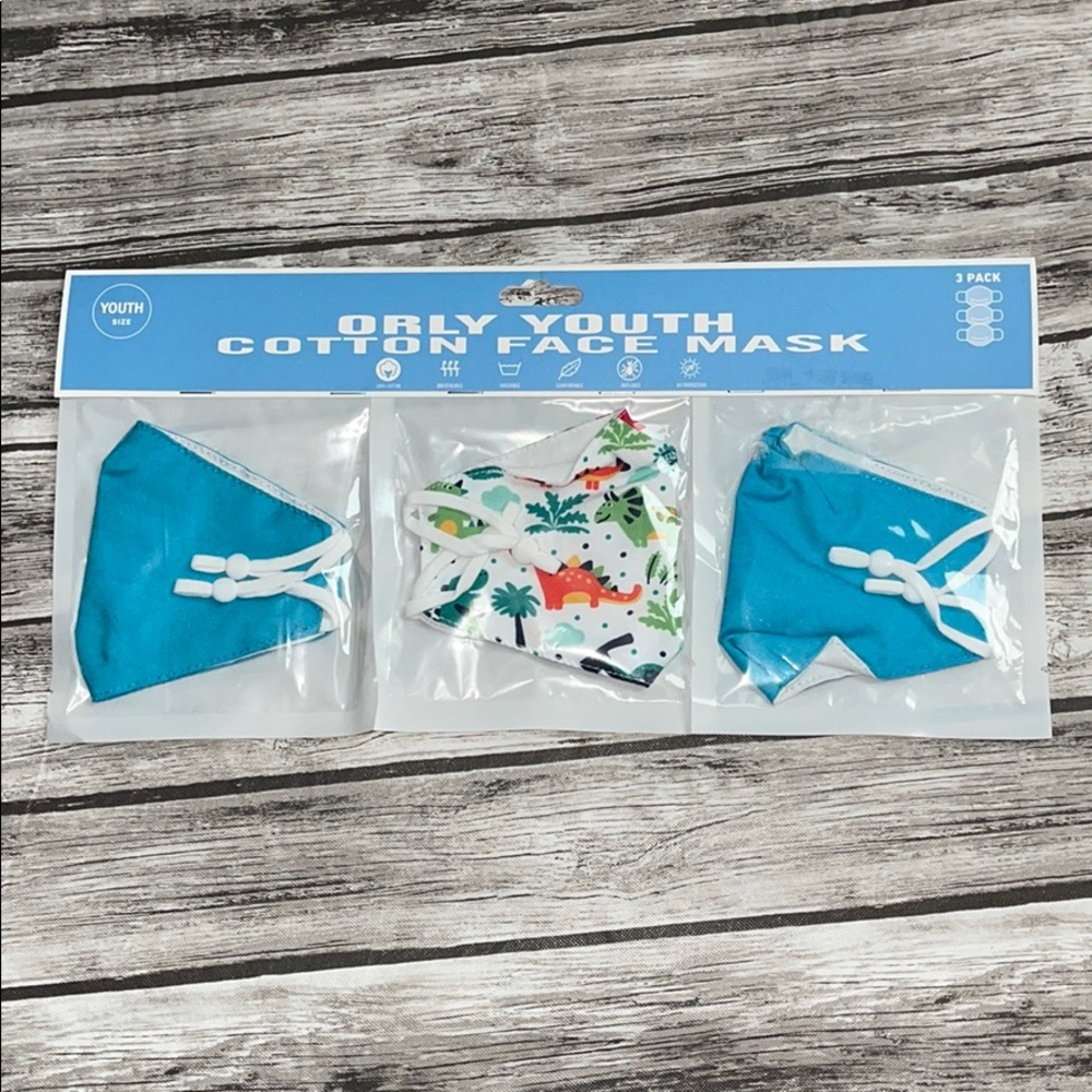 3-pk Orly Youth Cotton Non Medical Face Mask BF05